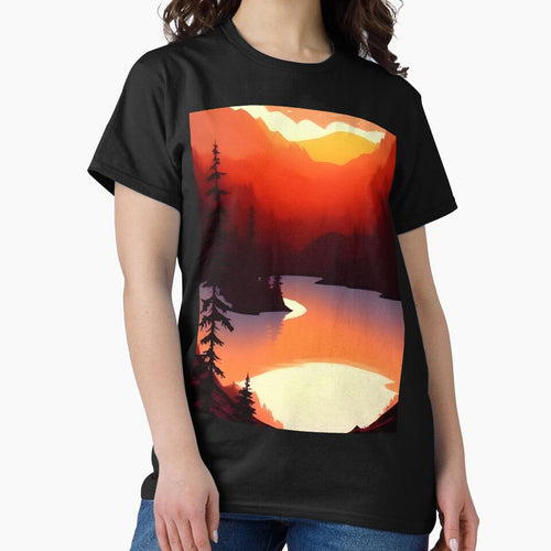 Add a Touch of Beauty and Tranquility to Your Home with Our Wide Range of Gorgeous Minimalist Landscape and Lake Sunrise Prints by supeart