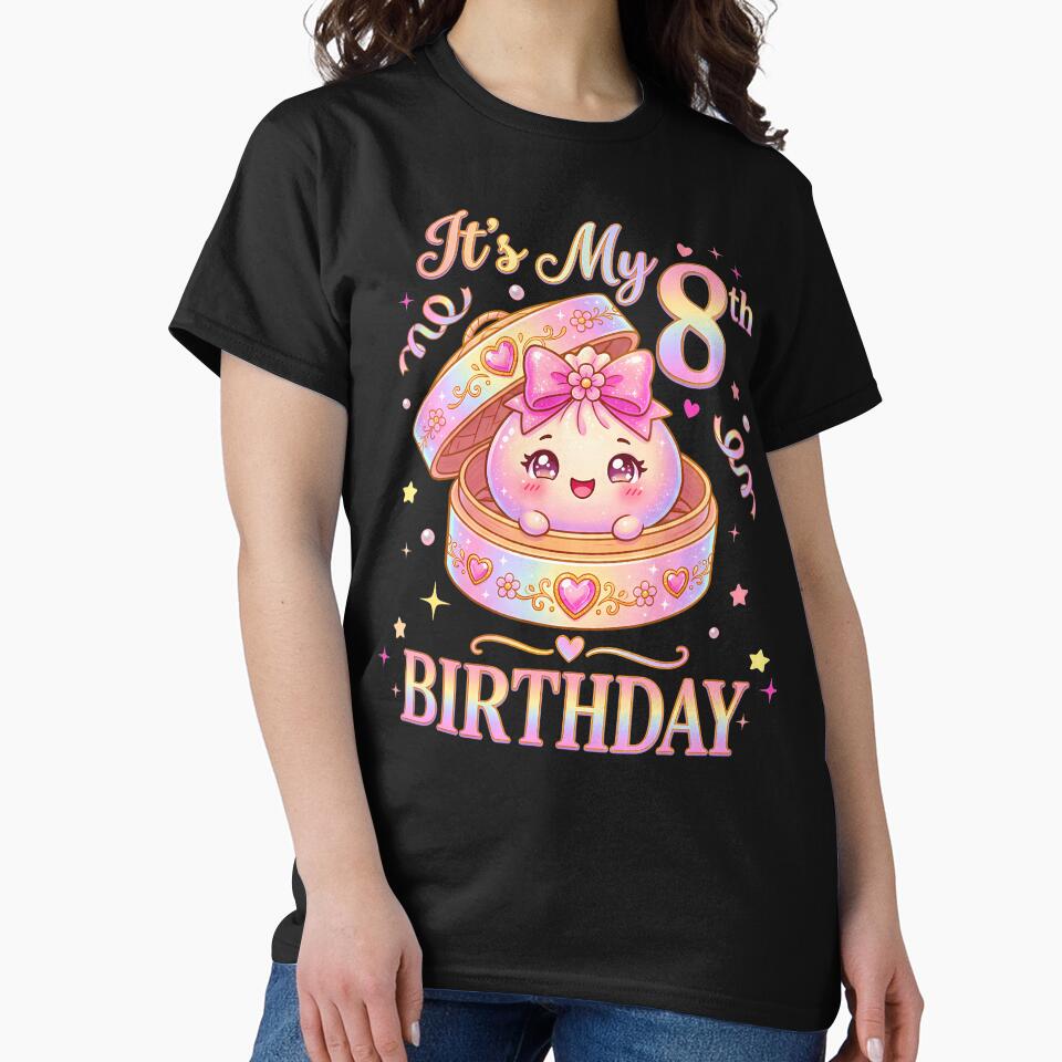 It's My 8Th Birthday Girl Dumpling Kawaii Anime 8 Year Old by ripgoatclothing