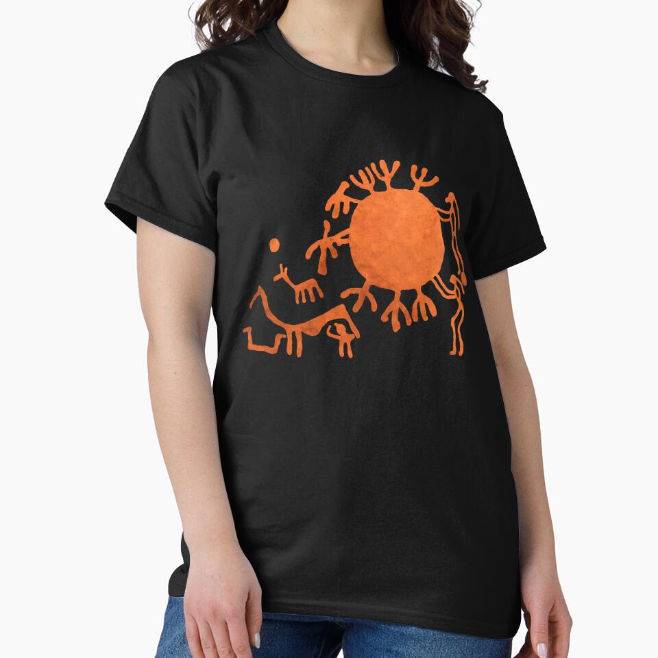 Bohuslän Sun Circle Petroglyph T-Shirt by SilentRocks