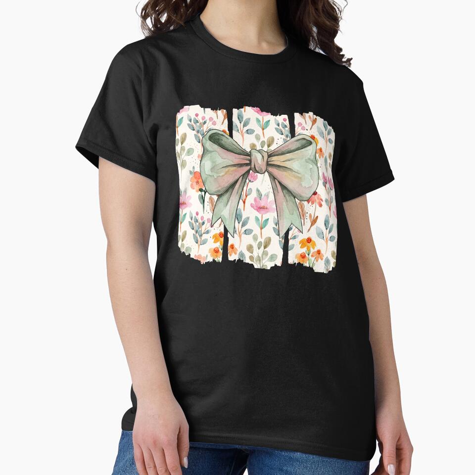 Floral Coquette Bow Watercolor Floral by hemagamo