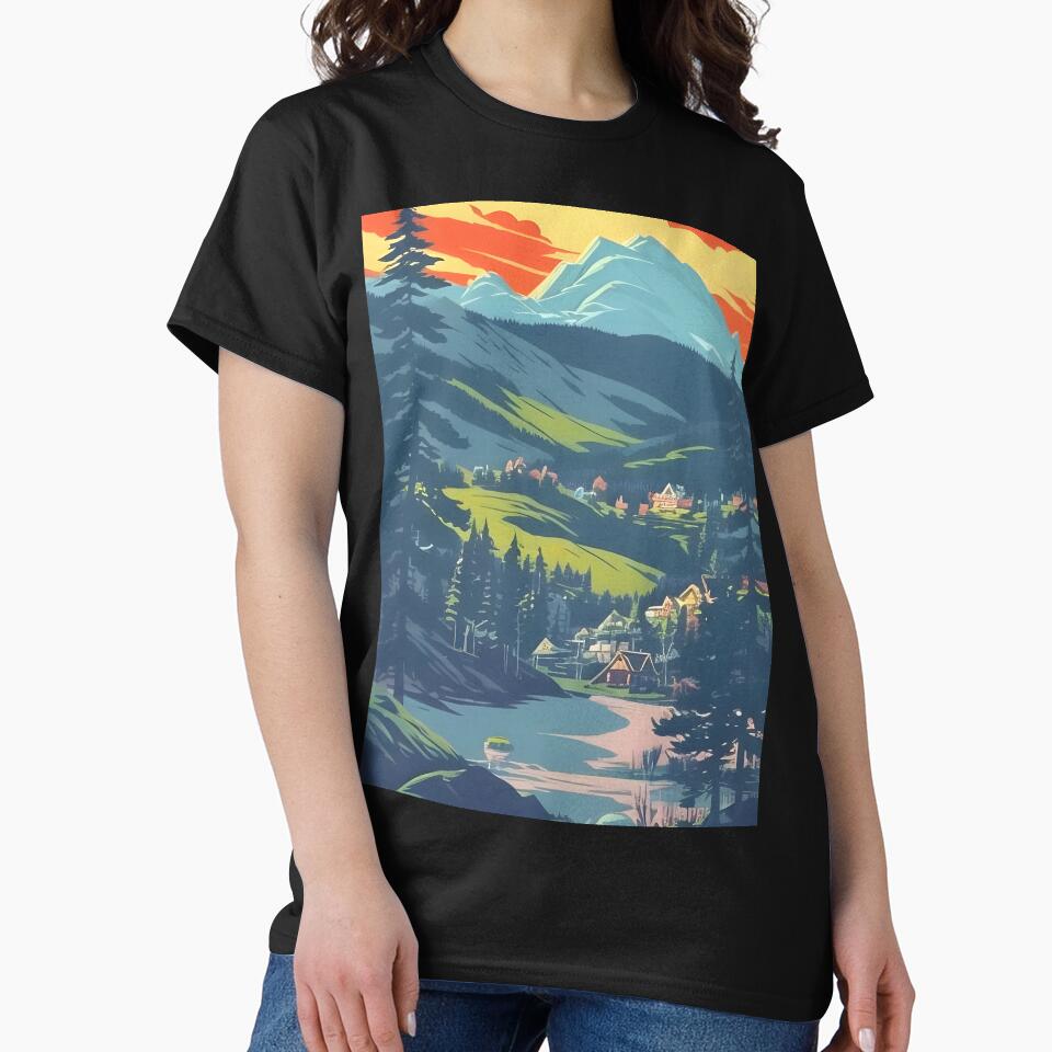 Enhance Your Space with Our Beautiful Collection of Minimalist Matte Painting of Bavarian Alps Prints by supeart