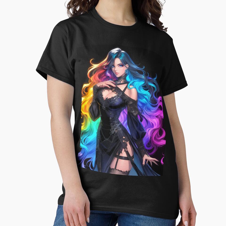 rainbow anime girl by CursedbyLilith