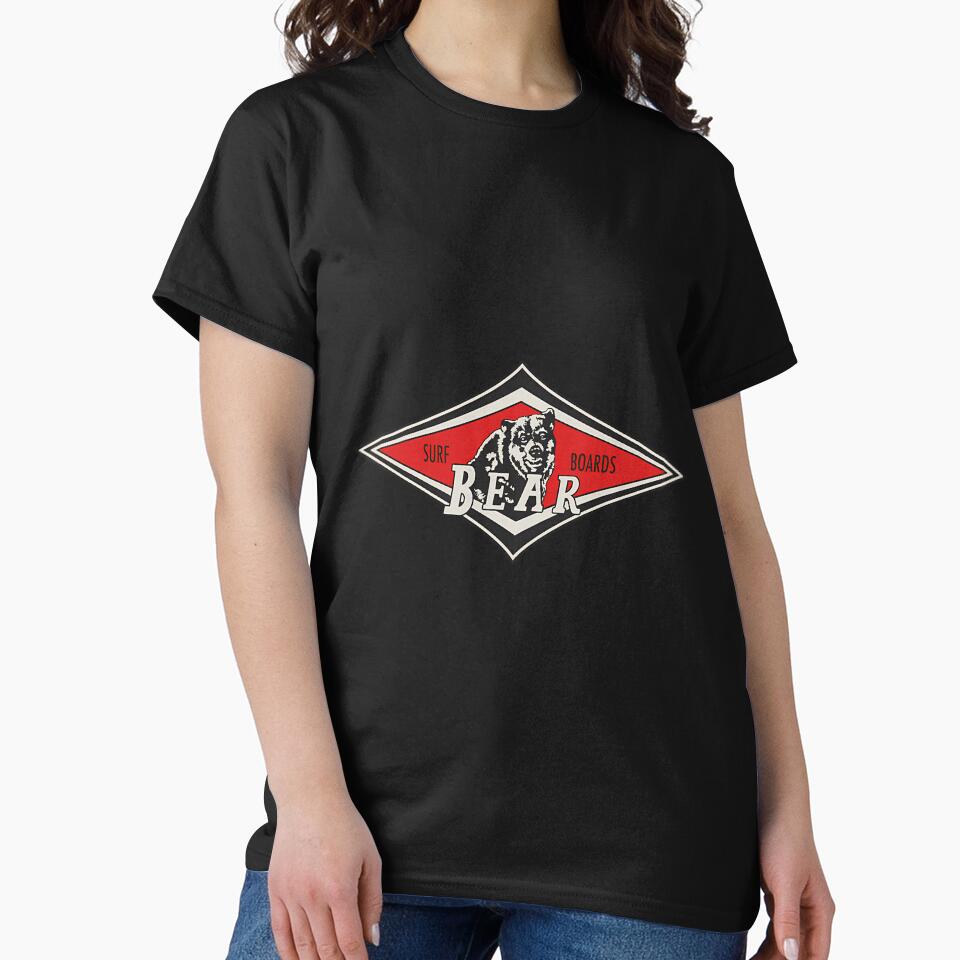 Vintage Surfing Bear Big Wednesday Cult Surfboard Red Surf Logo Diamond Retro T Shirt by ChukyMall