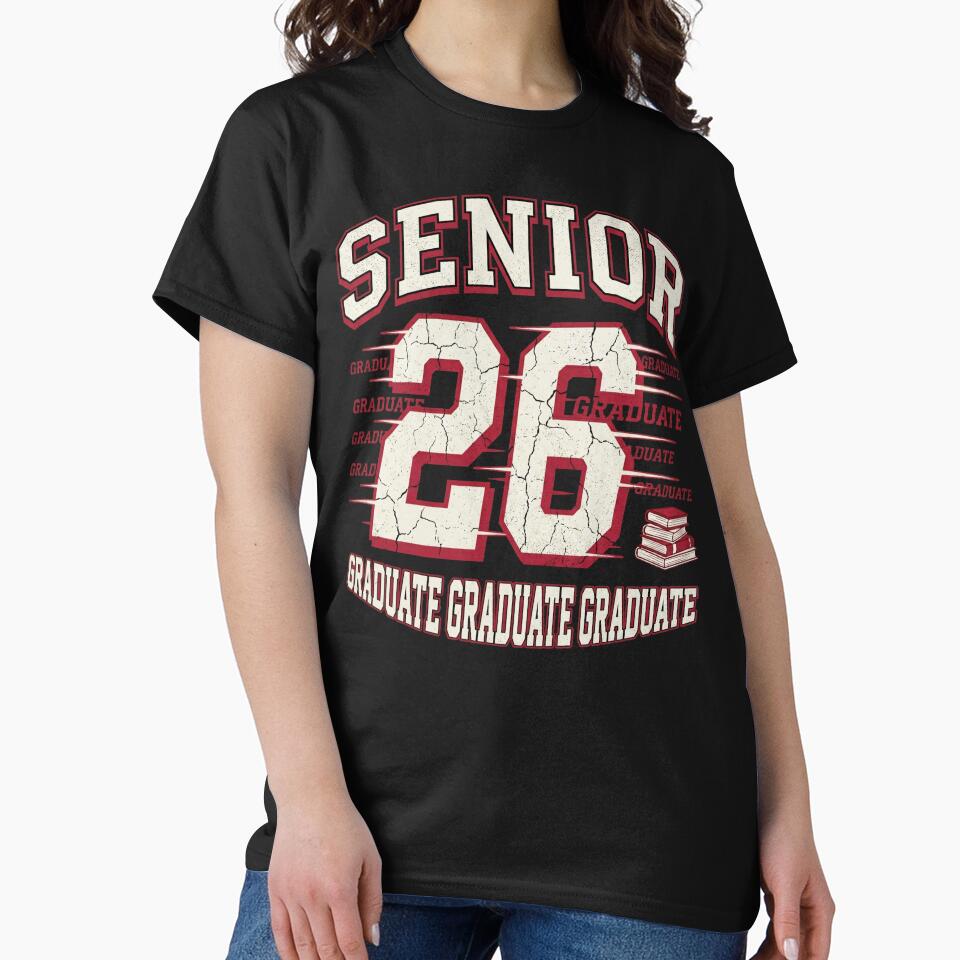 Senior 26 Collegiate Graduation Distressed Typography by TeNovaStudio