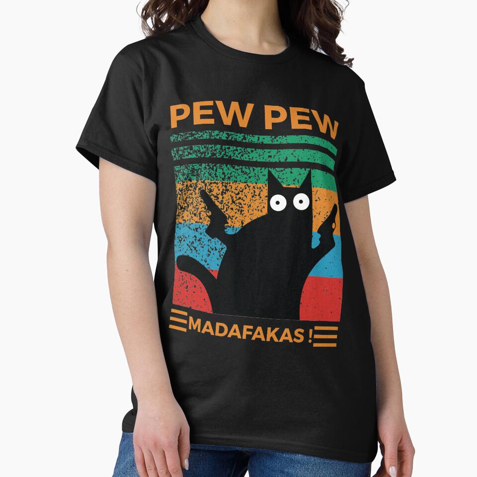Pew Pew Shirt, Cat Shirt, Pew Pew Madafakas Shirt, Sunset Shirt, Vintage Shirt, Cat Lover Gift, Funny Cat Shirt, Summer Shirt, Cool cat by dailyclothes