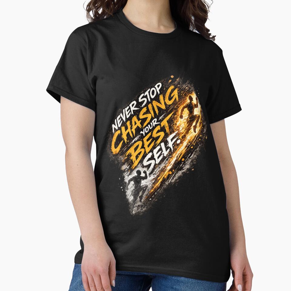 Never Stop Chasing Your Best Self – Motivational Typography Design by ArtisticHeart21