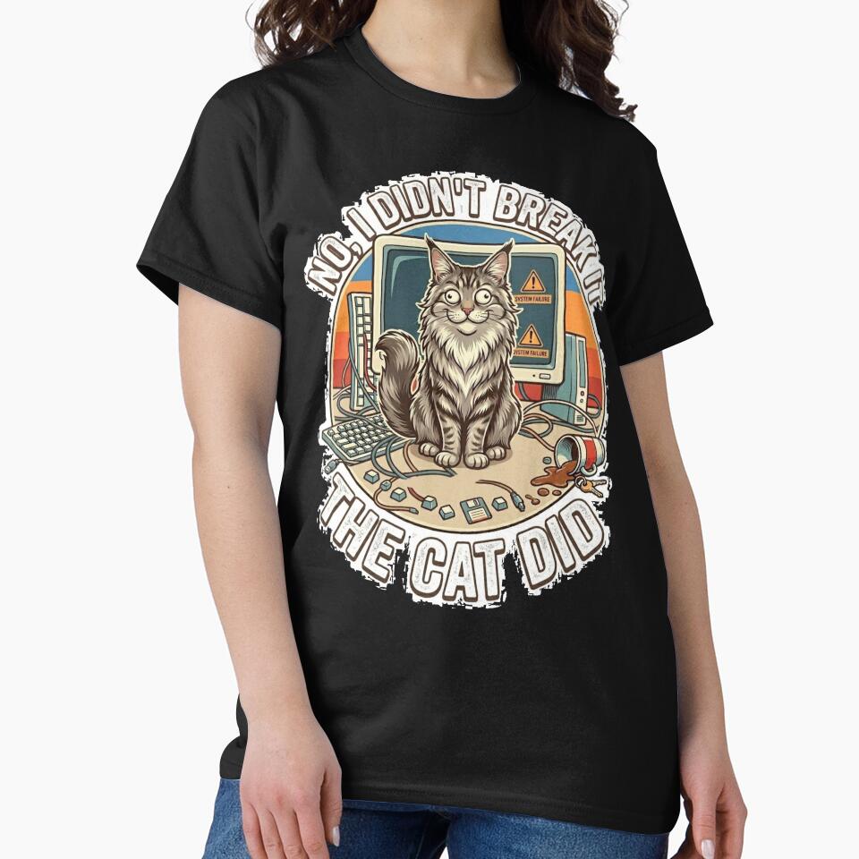 Funny Cat IT Support Retro Design for Programmer and Developer by thoughtswear
