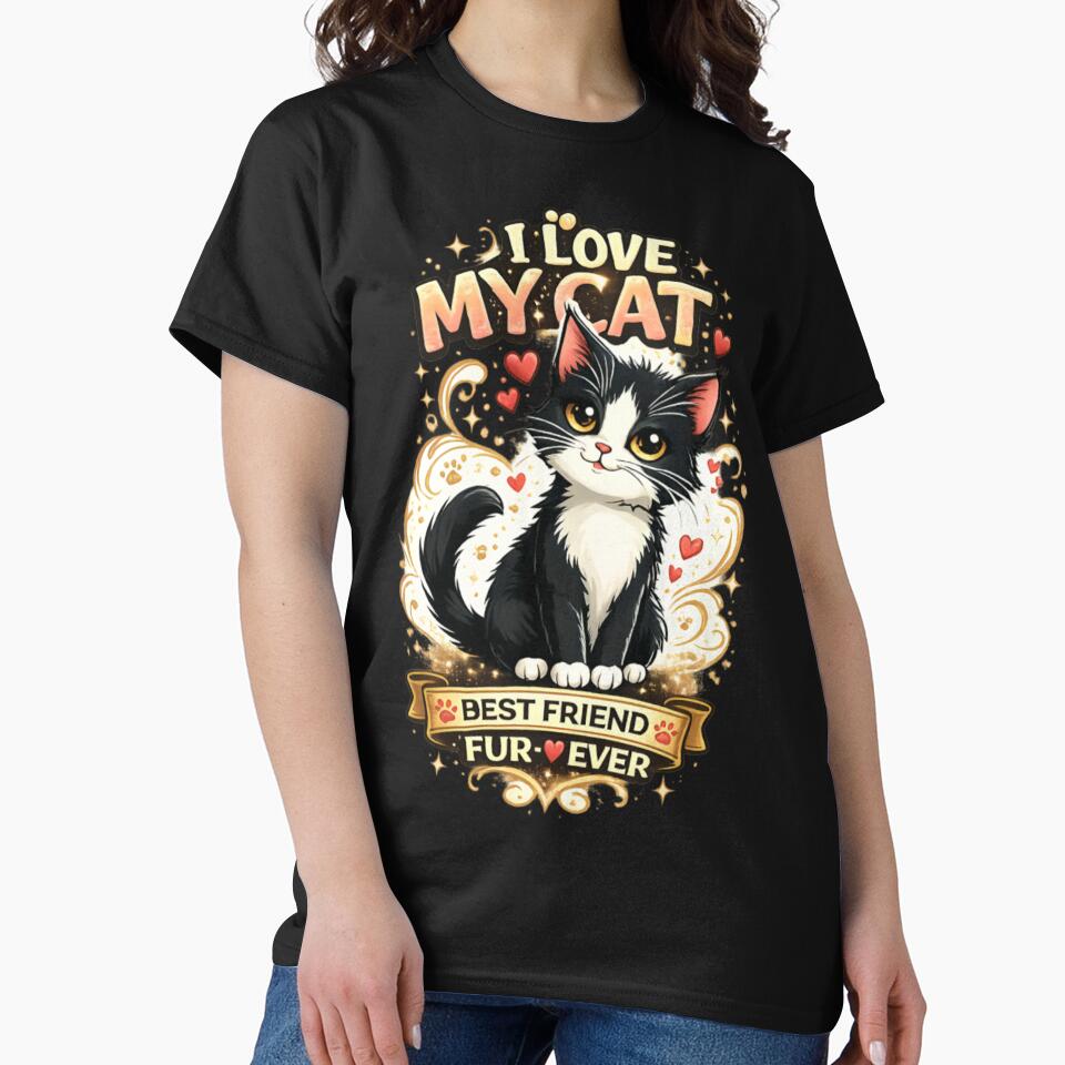 I Love My Cat – Cute Tuxedo Kitty Cat Lover by CatLovers Studio