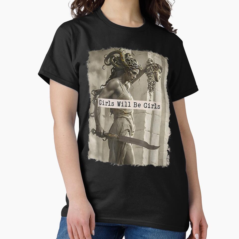 Vintage Girls Will Be Girls Medusa with the Head Feminist Feminism by Artifyo