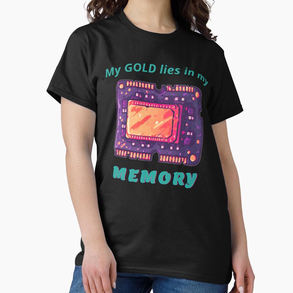 Gold Memory RAM, a computer gift, for the geek and computer lover by PiperParrot