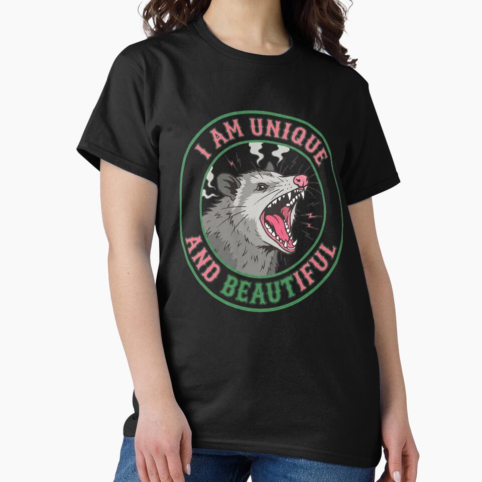 I Am Unique And Beautiful Funny Opossum by AdyKurniawan