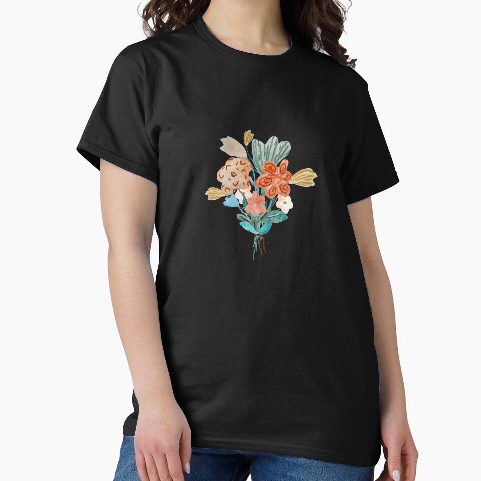 Bouquet flower texture colored sketch a watercolor black by Yana Mustafina | Boho Soulful Designs