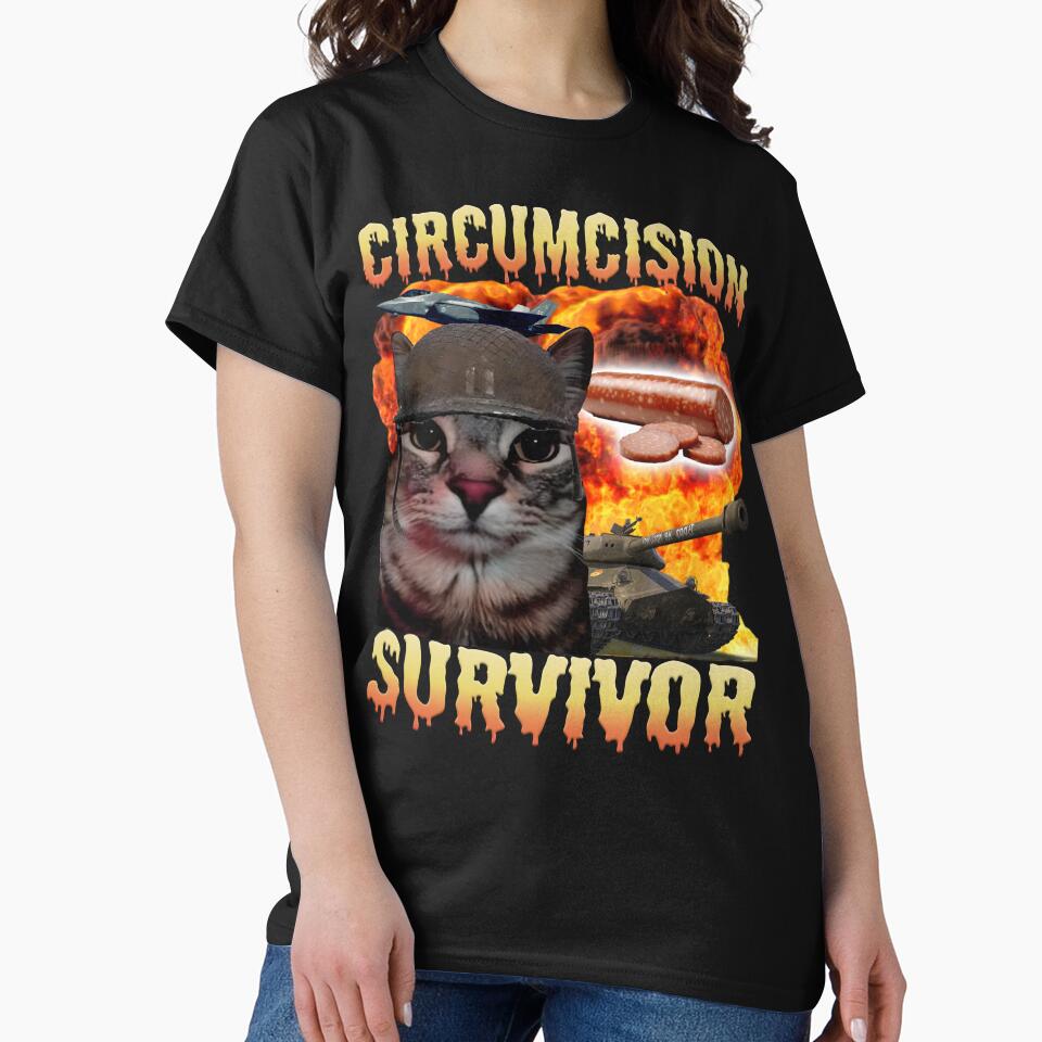 Circumcision Survivor Funny Cat Meme by MemishDesign