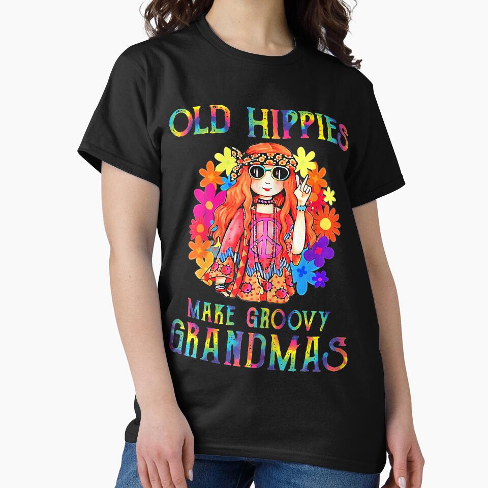 Womens Old Hippies Crazy Grandparents Make Groovy Grandmas by AntonetteSimo
