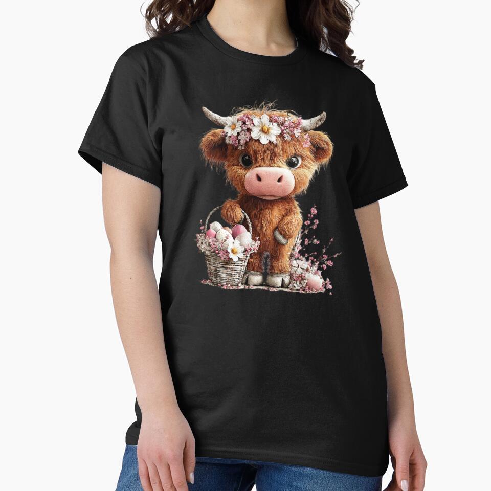 Flower-Crowned Baby Cow with Basket by perijun