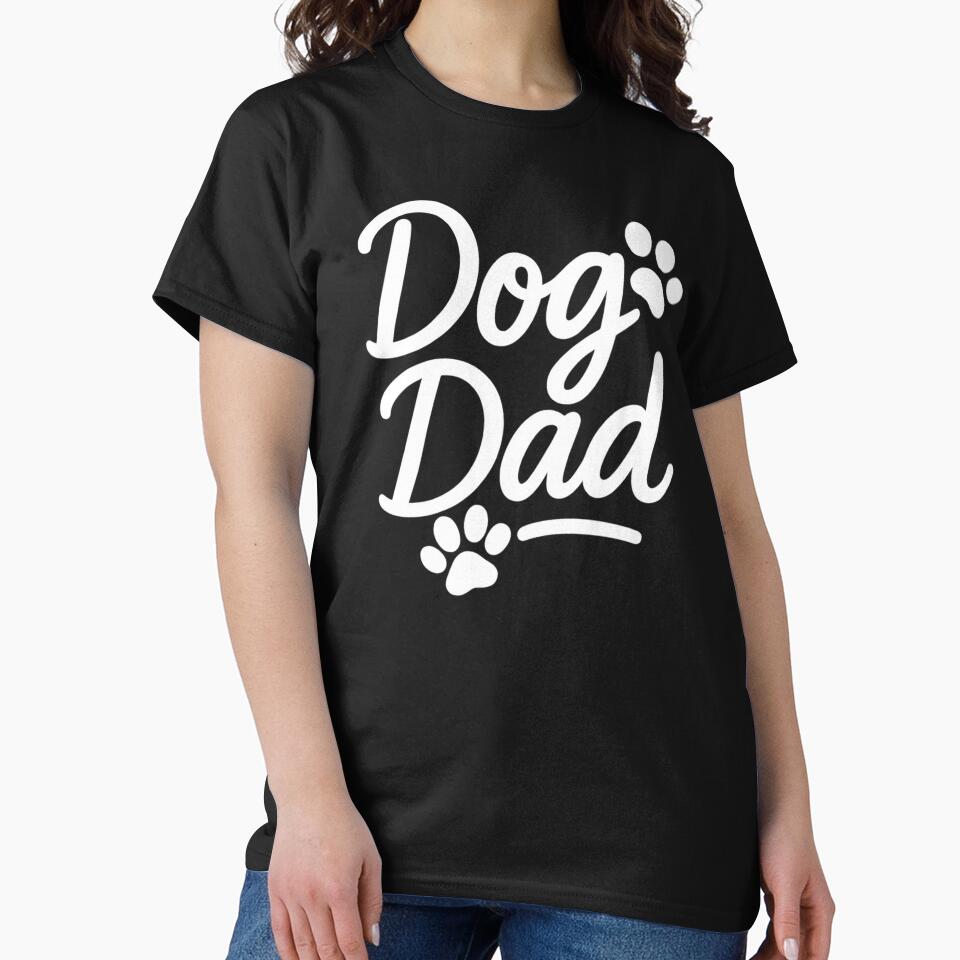 Dog Dad – Funny Paw Print Script by SpencersUnltd
