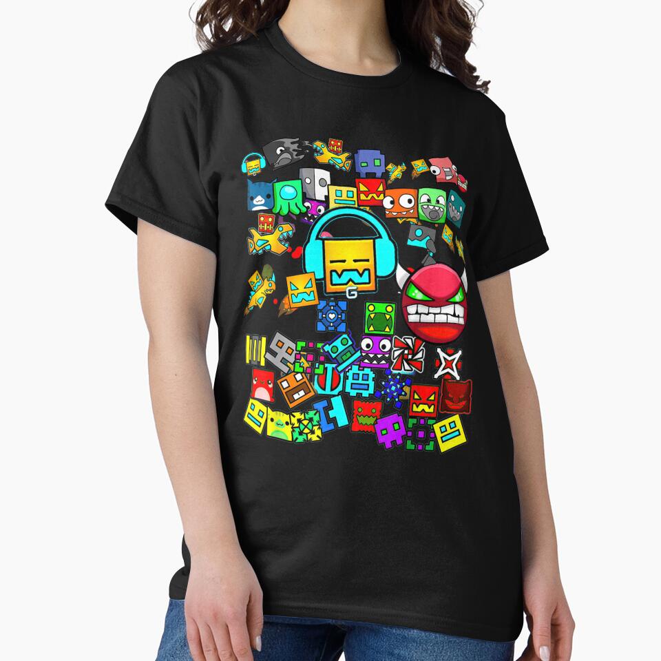 Geometry Dash Icon Collage Gaming Pattern For Pro Players And Fans by RenettaFunky