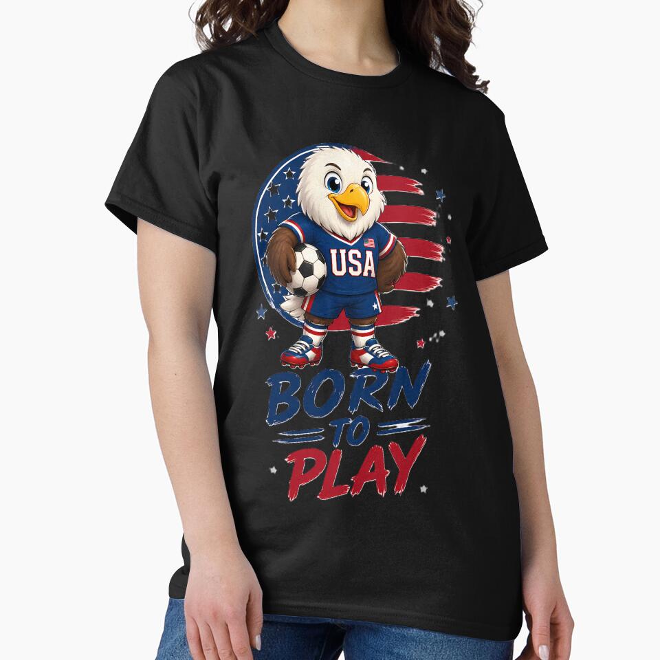 Born to Play USA Soccer Eagle . Patriotic Football Mascot by aminz4