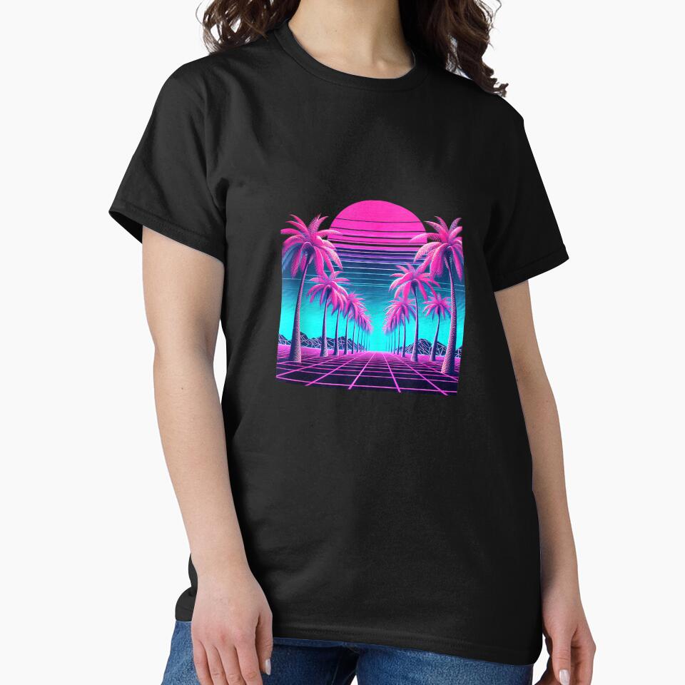 Retro 80s Vaporwave Synthwave Palm Tree Sunset Aesthetic Tank Top by Othinus