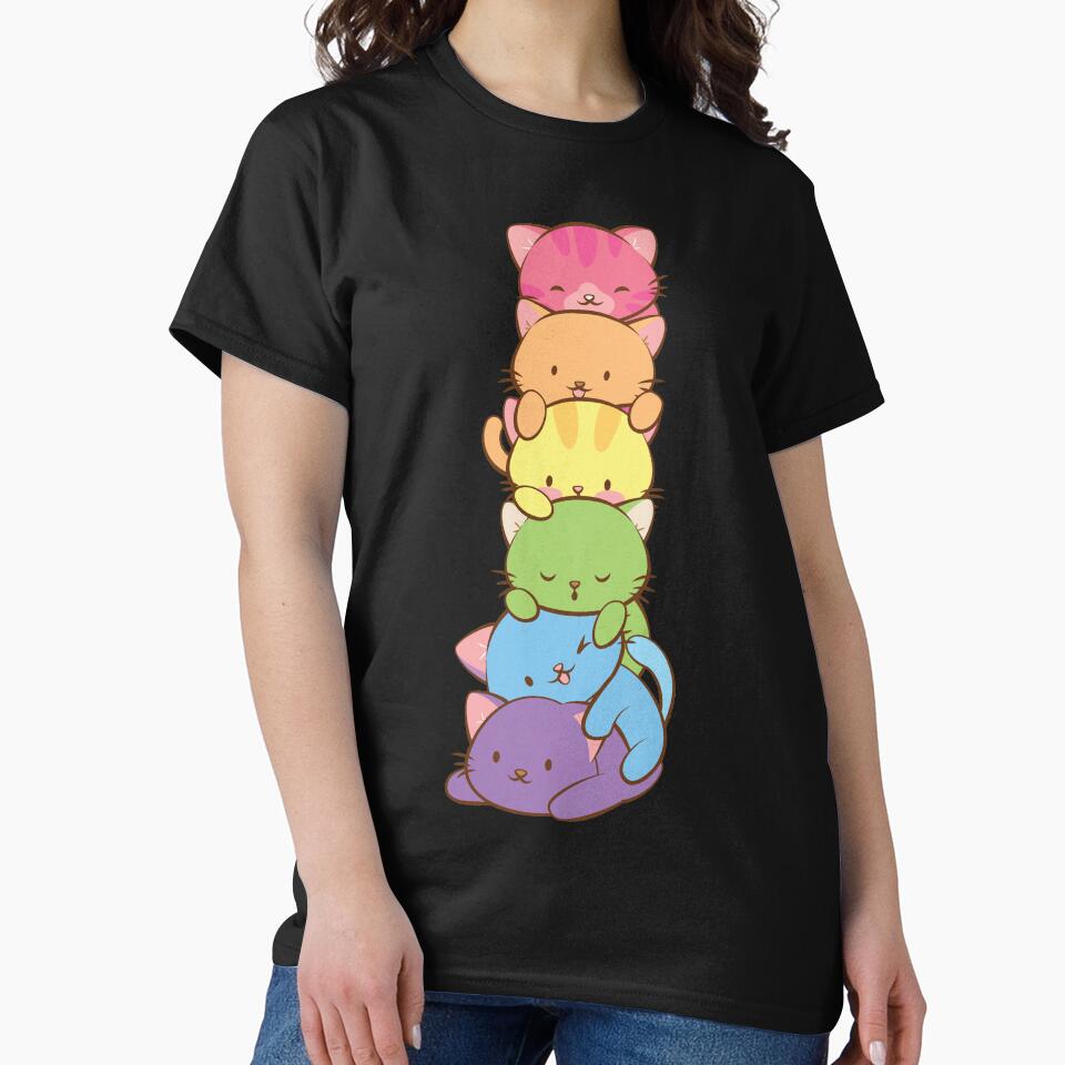 LGBT Gay Pride Flag Kawaii Rainbow Cats by Irene Koh