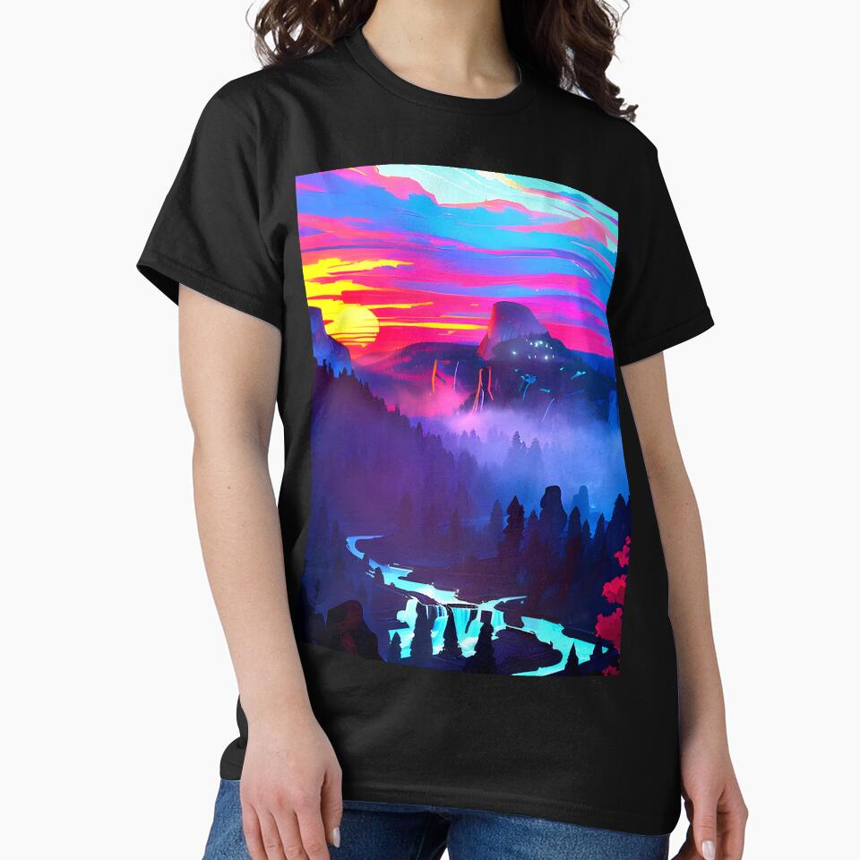 Experience the Beauty of Nature with a Minimalist Mountain River View Print by supeart