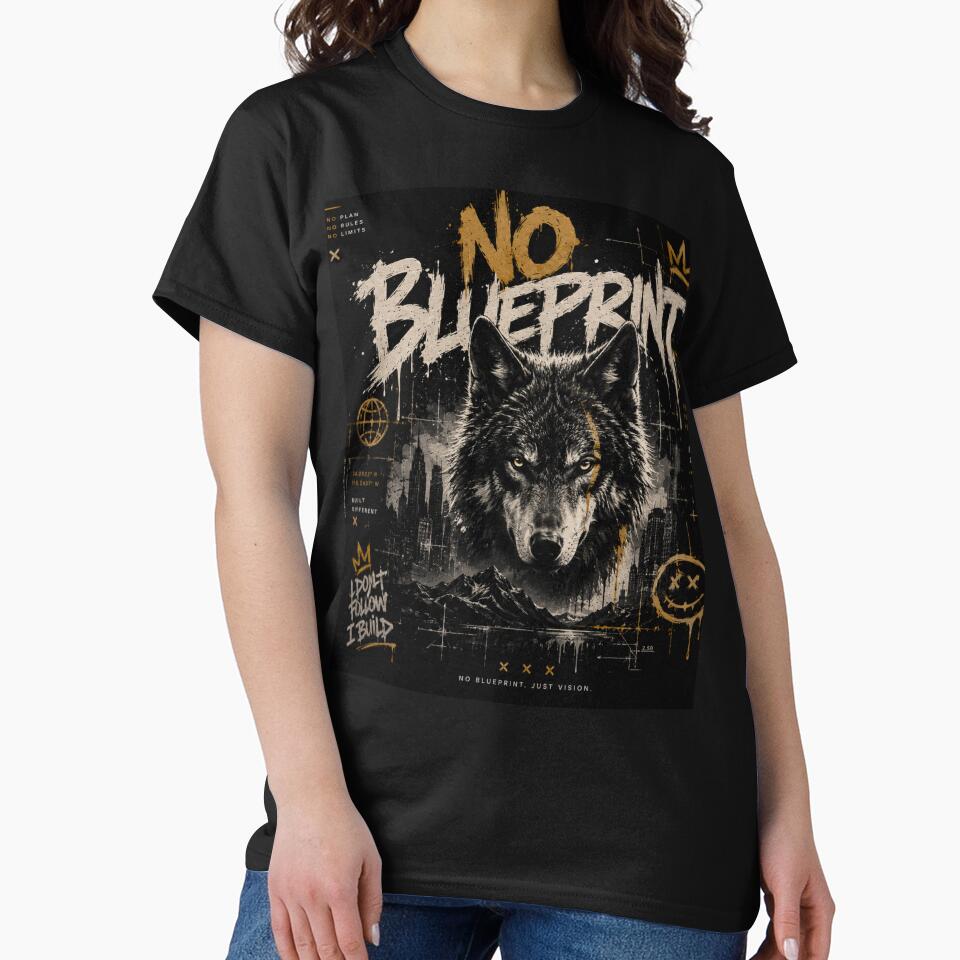 No Blueprint – Wolf Edition | Urban Streetwear Design by UrbanSwagFlow
