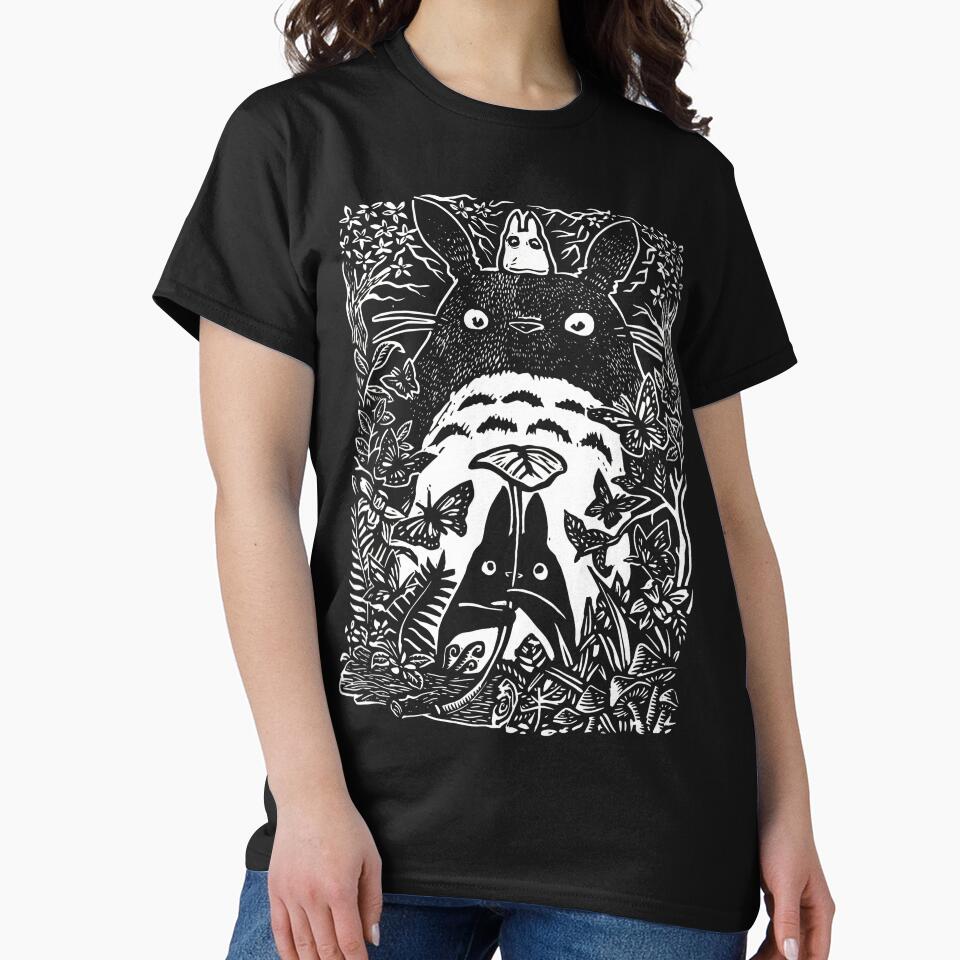 Spirits of the Forest - Monochrome Botanical Block Print by Samy--show