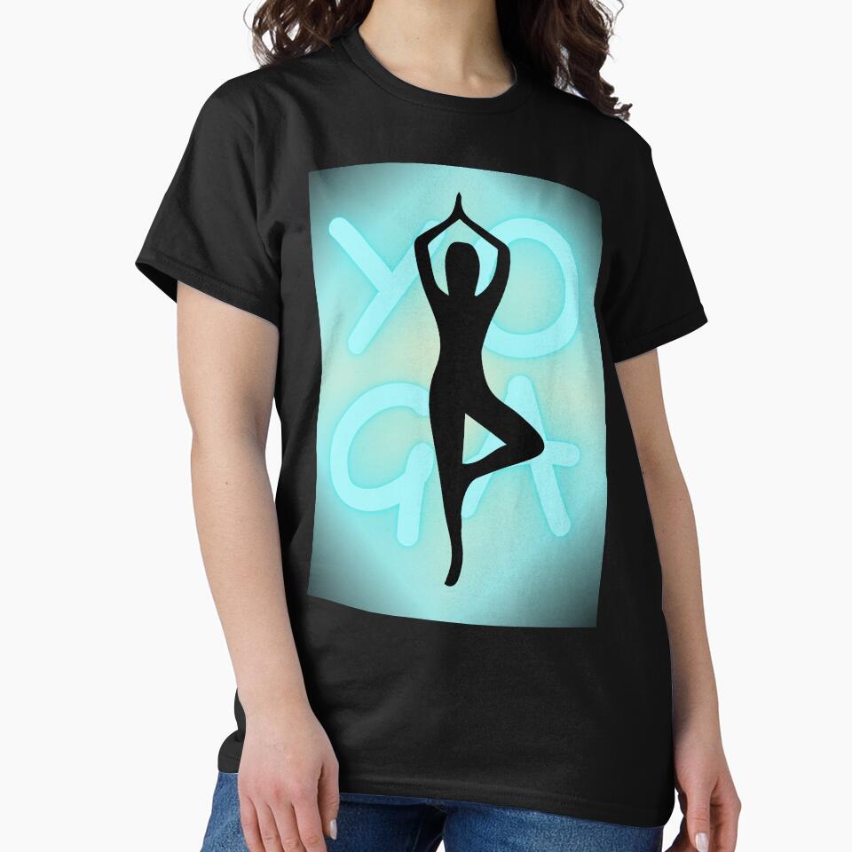 Yoga Pose Neon Blue Yoga Lettering by SoccaTamam