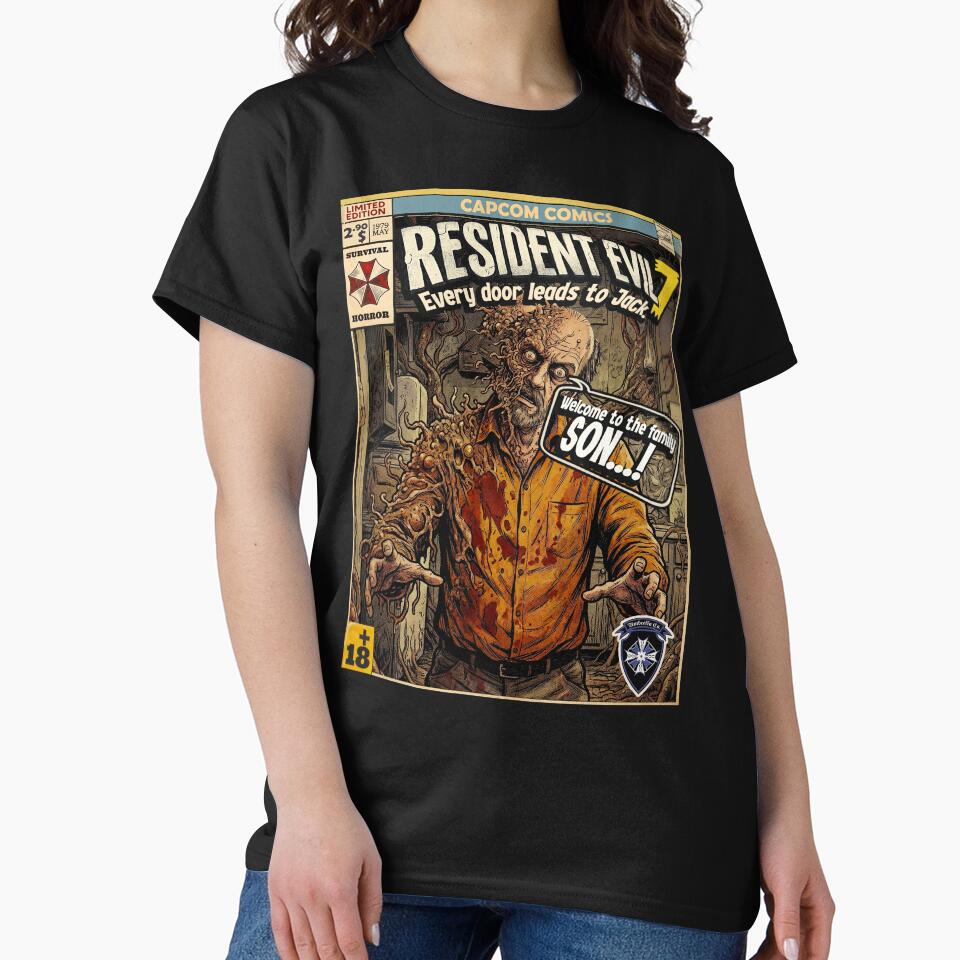 Resident Evil 7 Jack Baker Comic Book Cover Retro Gaming Art by Back2Collage
