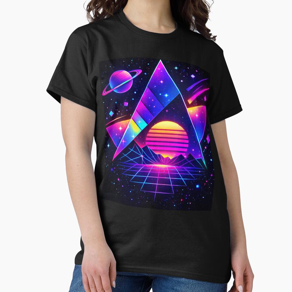 Neon Triangle Sunset Grid by IMOBILYARI VibeCore