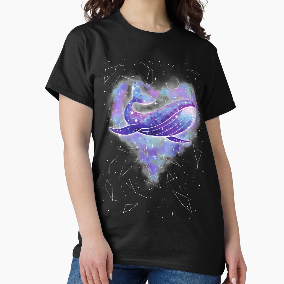 Purple Galaxy Space Whale Heart by rubydian