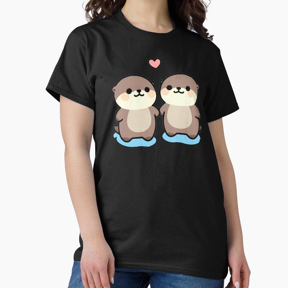 Otter Holding Hands Sticker by Mystic & Celestial Art