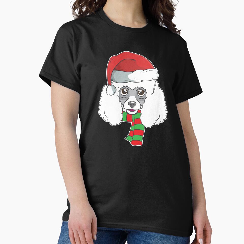 Funny Christmas Dog Xmas Santa  Poodle Holiday Gift by haselshirt