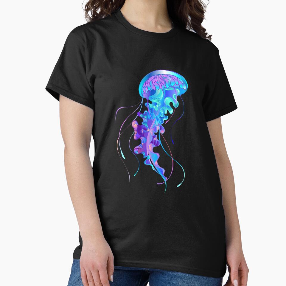 Blue Jellyfish Watercolor by The Love Quill