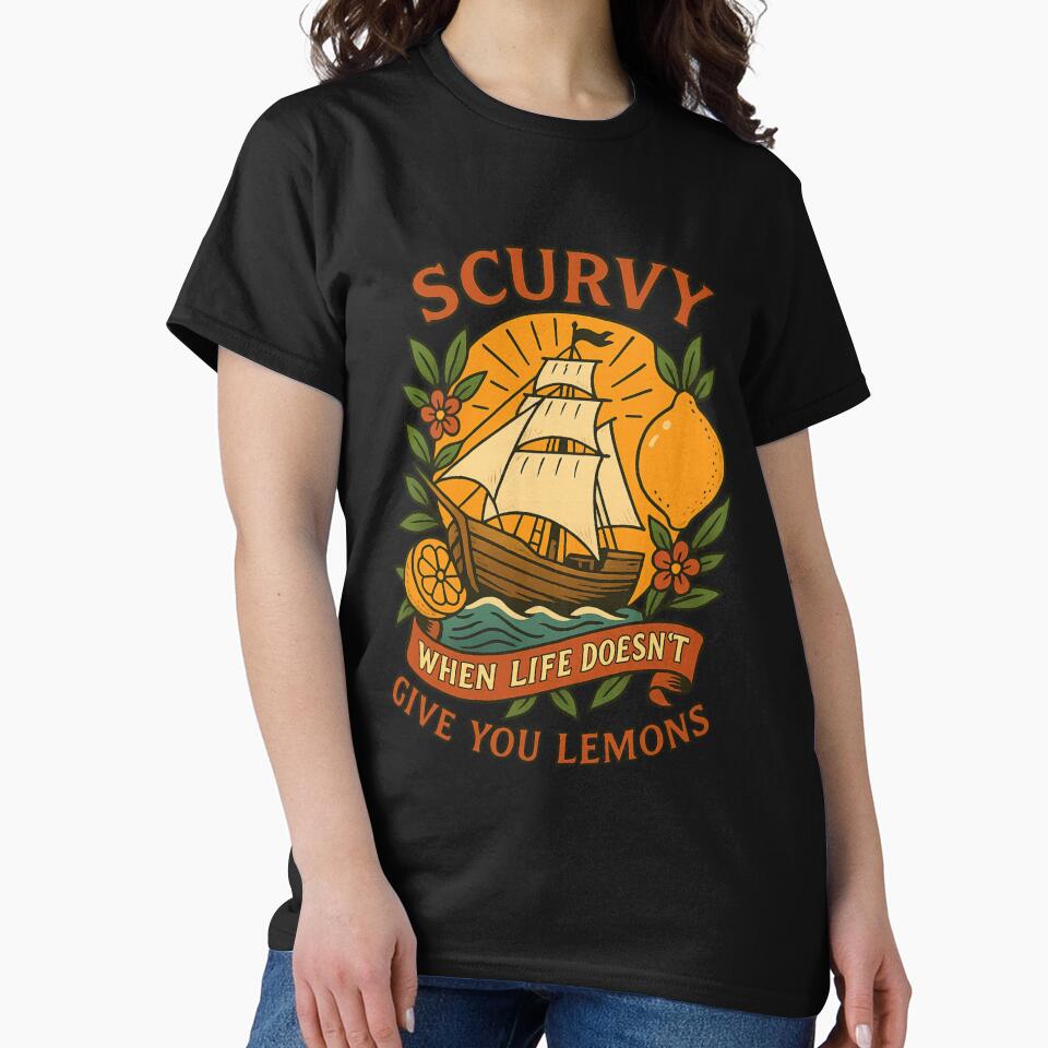 Funny Scurvy Ship, When Life Doesn’t Give You Lemons, Pirate Humor, Vintage Nautical by OnaraDesign