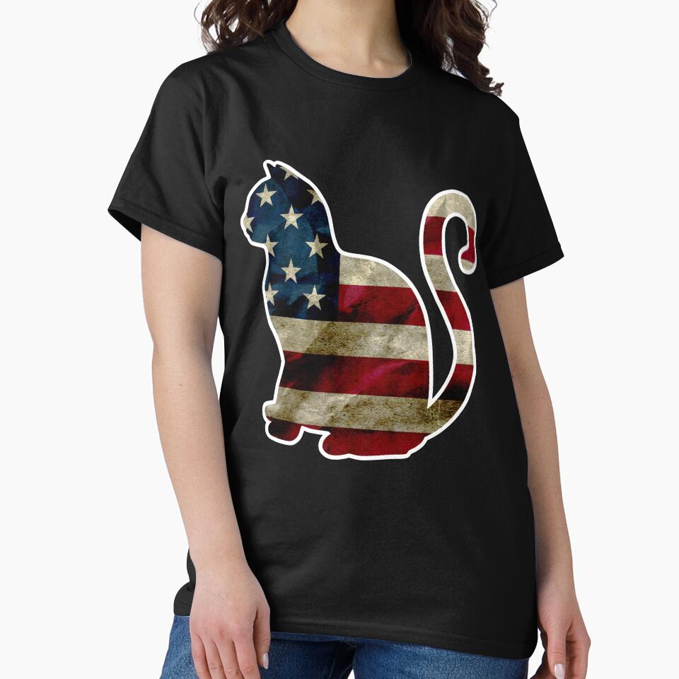 Cat Lover gift USA Flag CAT is LOVE I Love My Cat Fun Design by djpraxis