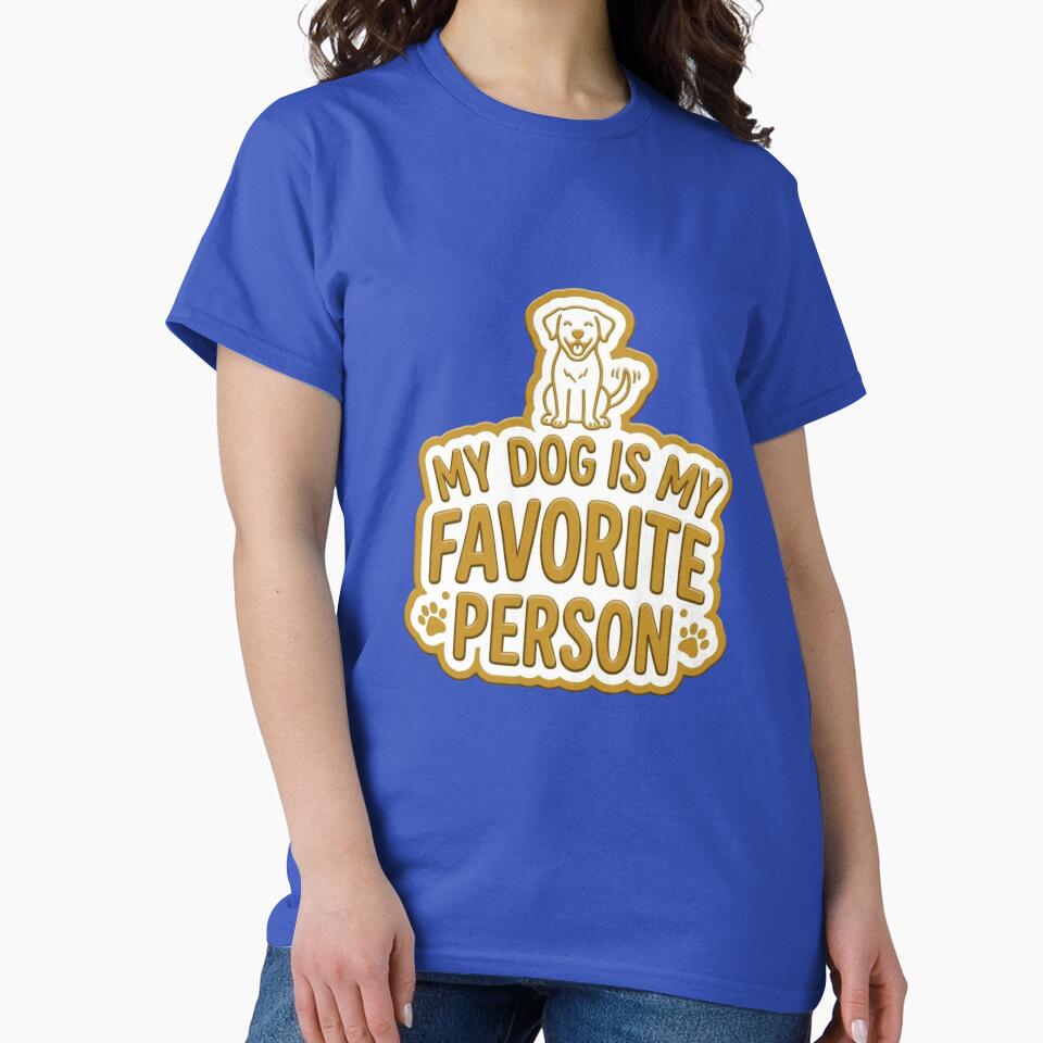 Funny Dog Lover Sticker – My Dog Is My Favorite Person (Gold) by JoyC Design Hub