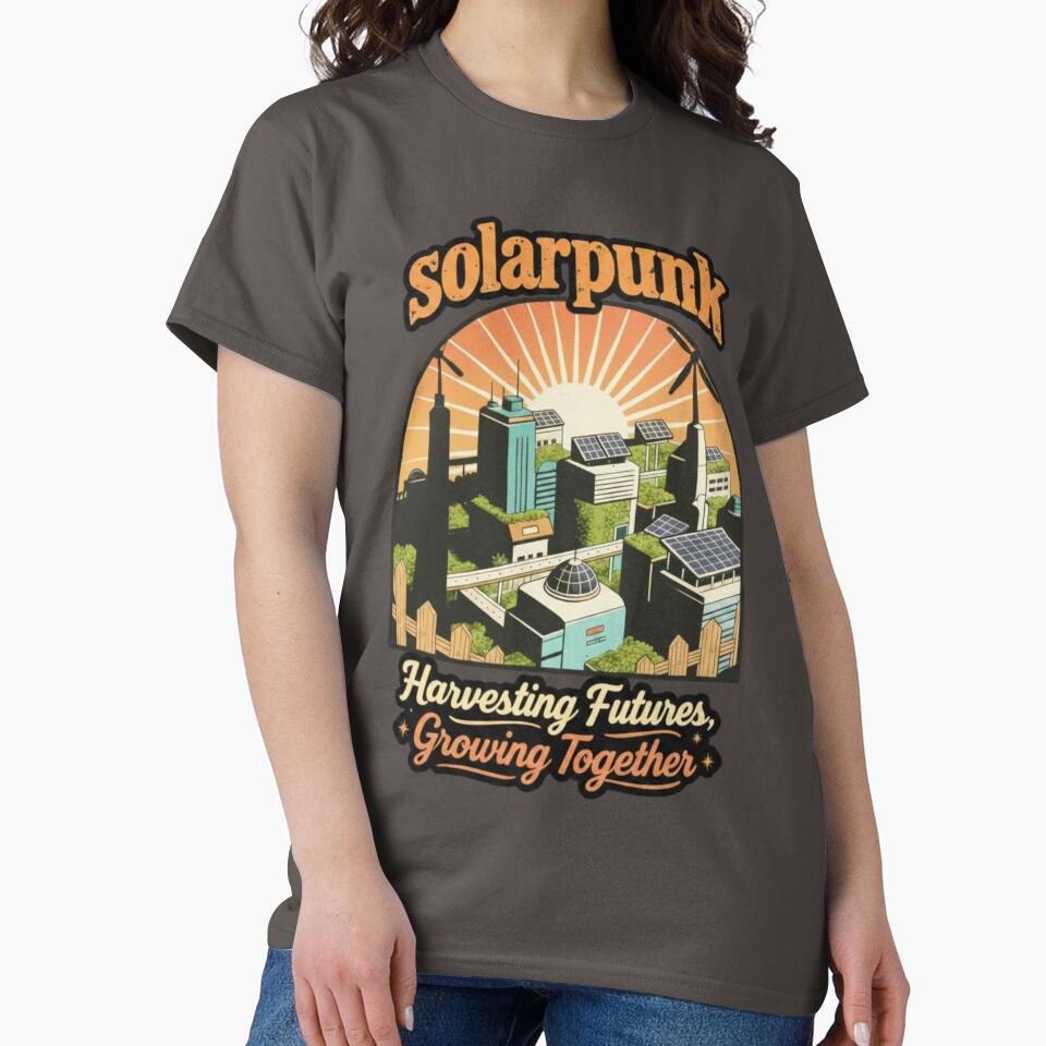 Solarpunk Cityscape - Eco Future Harvesting - Sustainable Living Art by PunkVerseStudio