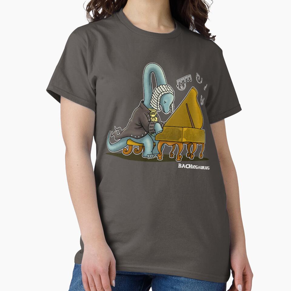 Bachiosaurus Cute Musician Dinosaur Brachiosaurus Cartoon by BoggsNicolasArt