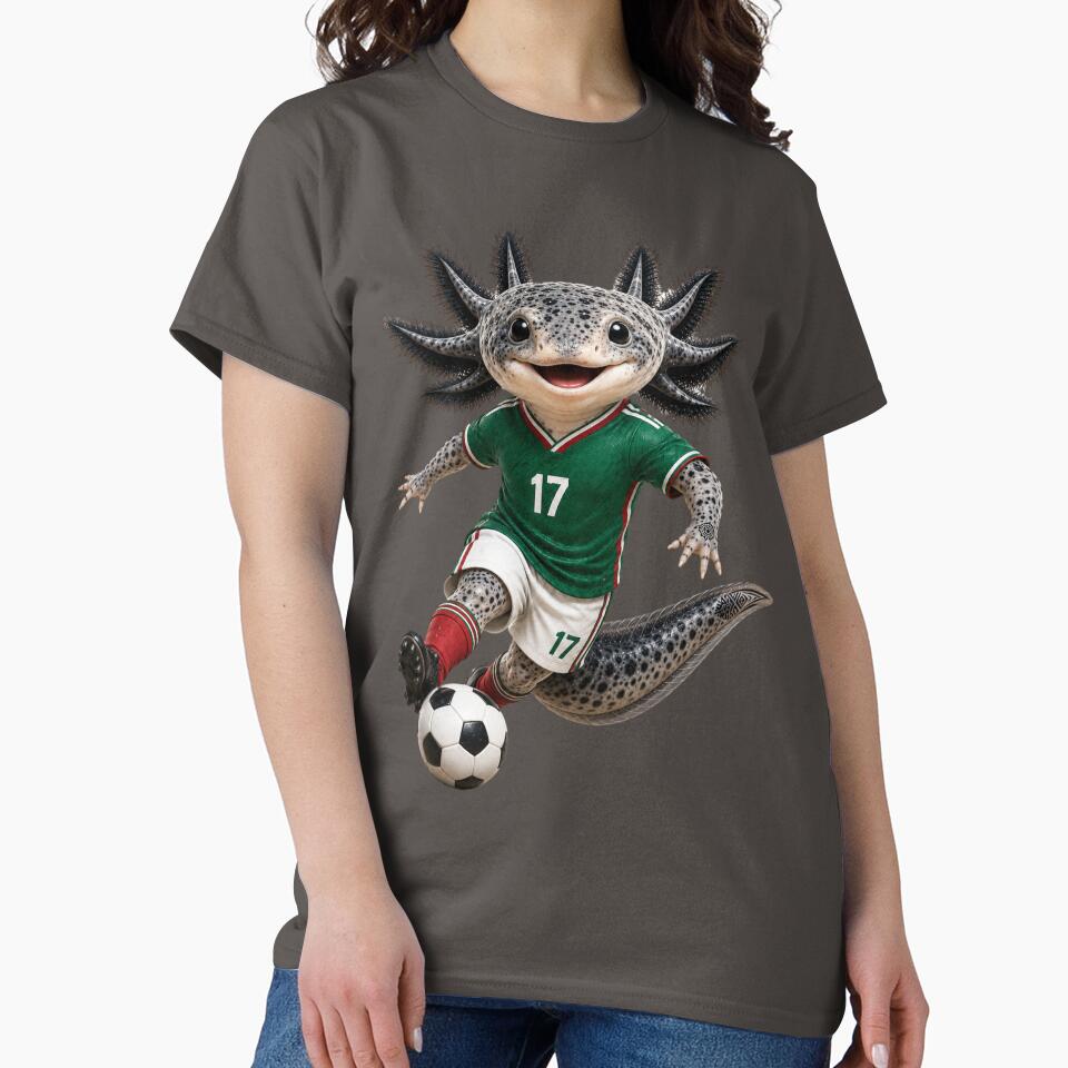 Axolotl Soccer Mexico Jersey 17 Cute Football Fan Design by MonsoonInkX