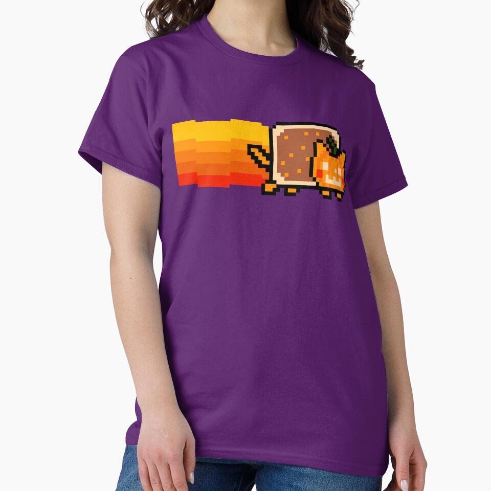 Halloween Nyan Cat Pixel Art Y2K Retro Internet Aesthetic by TrxshWear