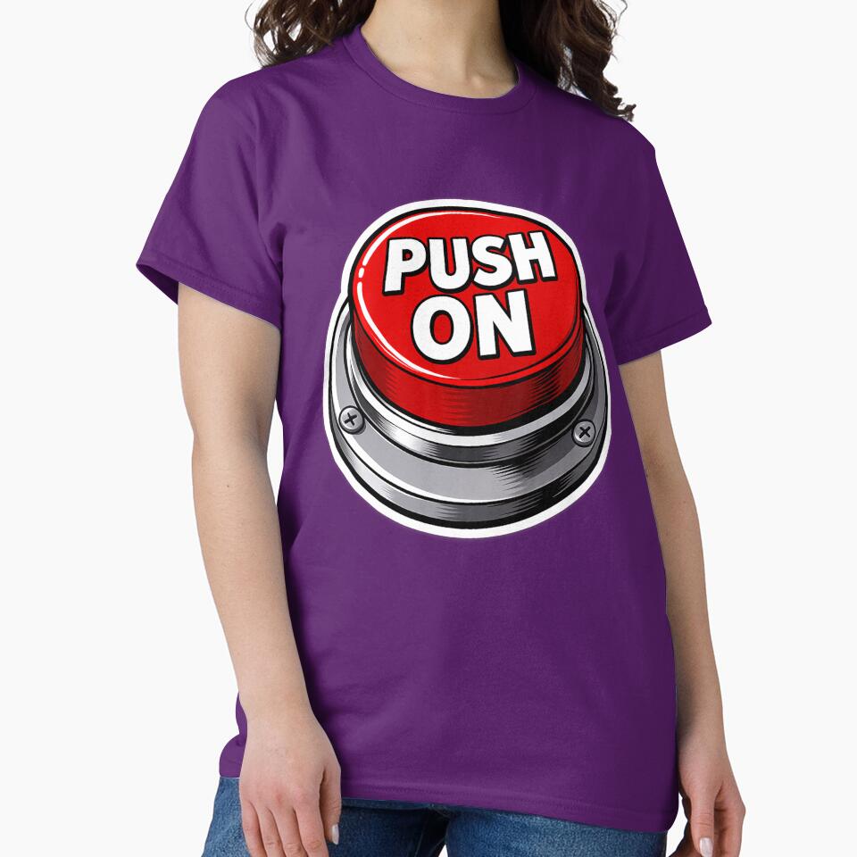 Push On Button Funny Motivational Design – Bold Red Button Sticker by ITSimagination
