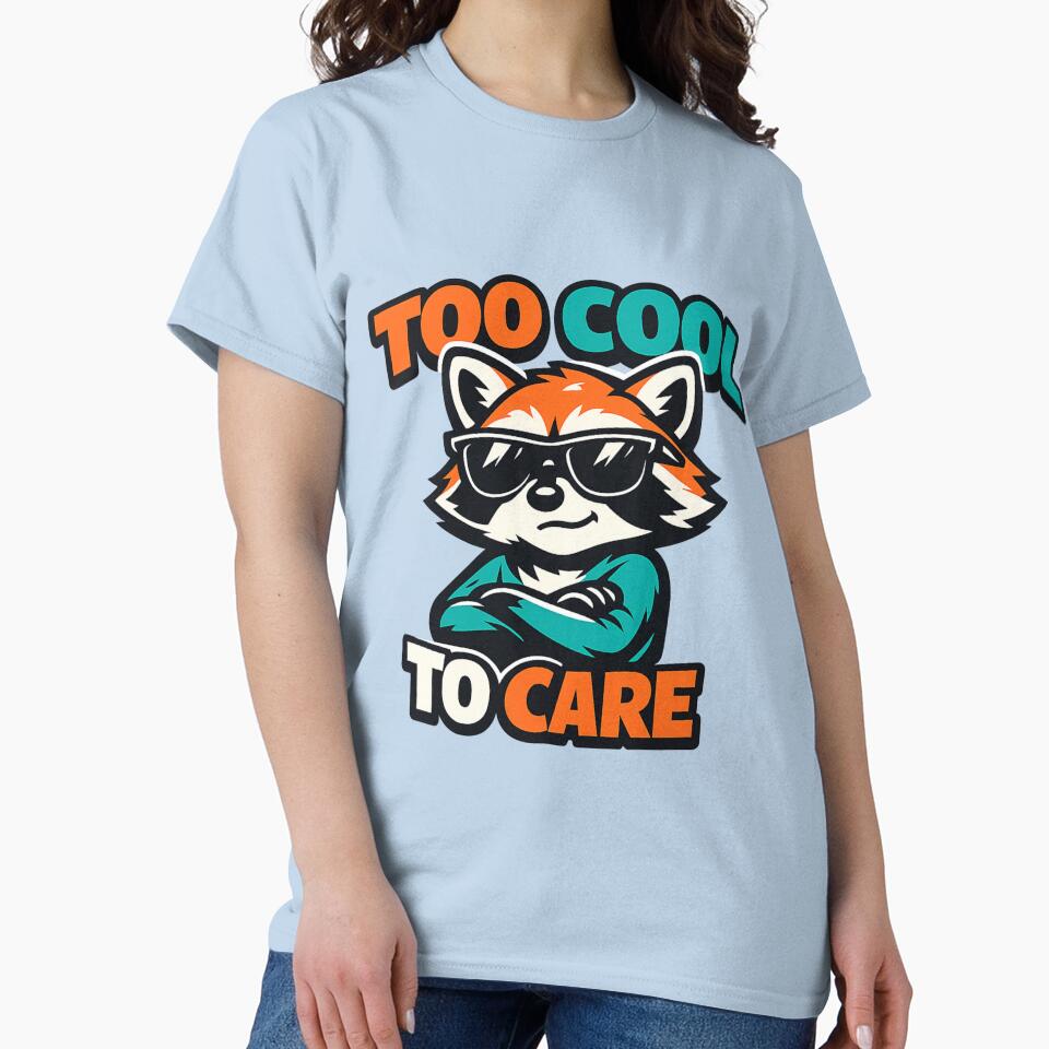Too Cool to Care – Cute Raccoon with Sunglasses Cartoon Design by ArtisticHeart21