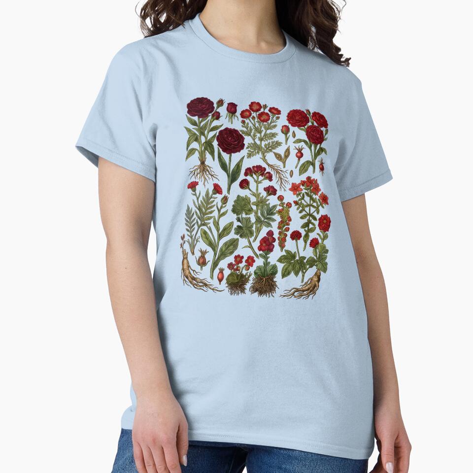Vintage Rose Wildflower Botanical by calavonaOOP
