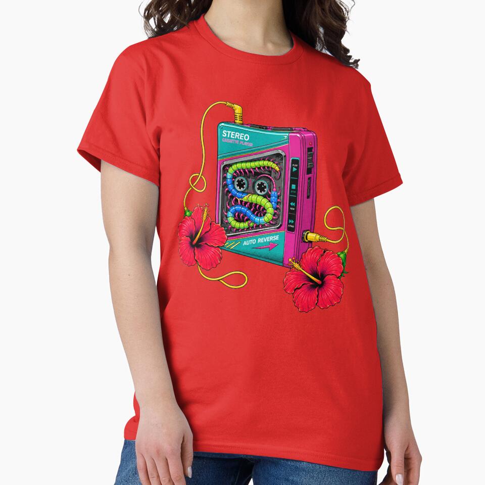 Retro Cassette Centipede Surreal Fusion Art by MarVan-Prints
