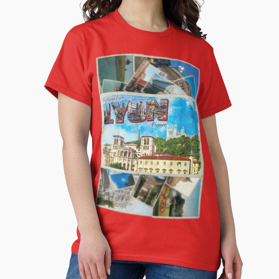 Greetings from Lyon in France Vintage style retro souvenir by DeveloperProp0
