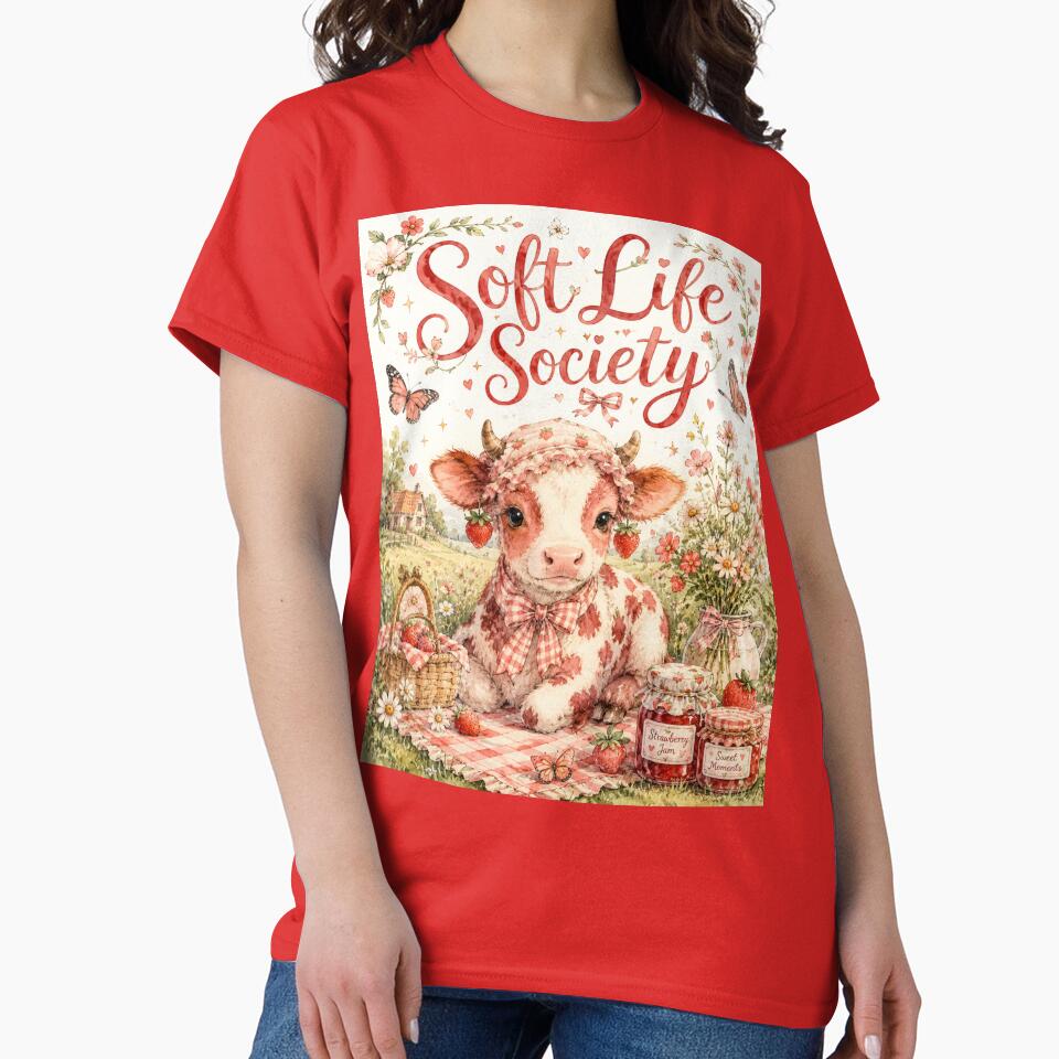 Soft Life Society Strawberry Cow Sticker by irfanshikh