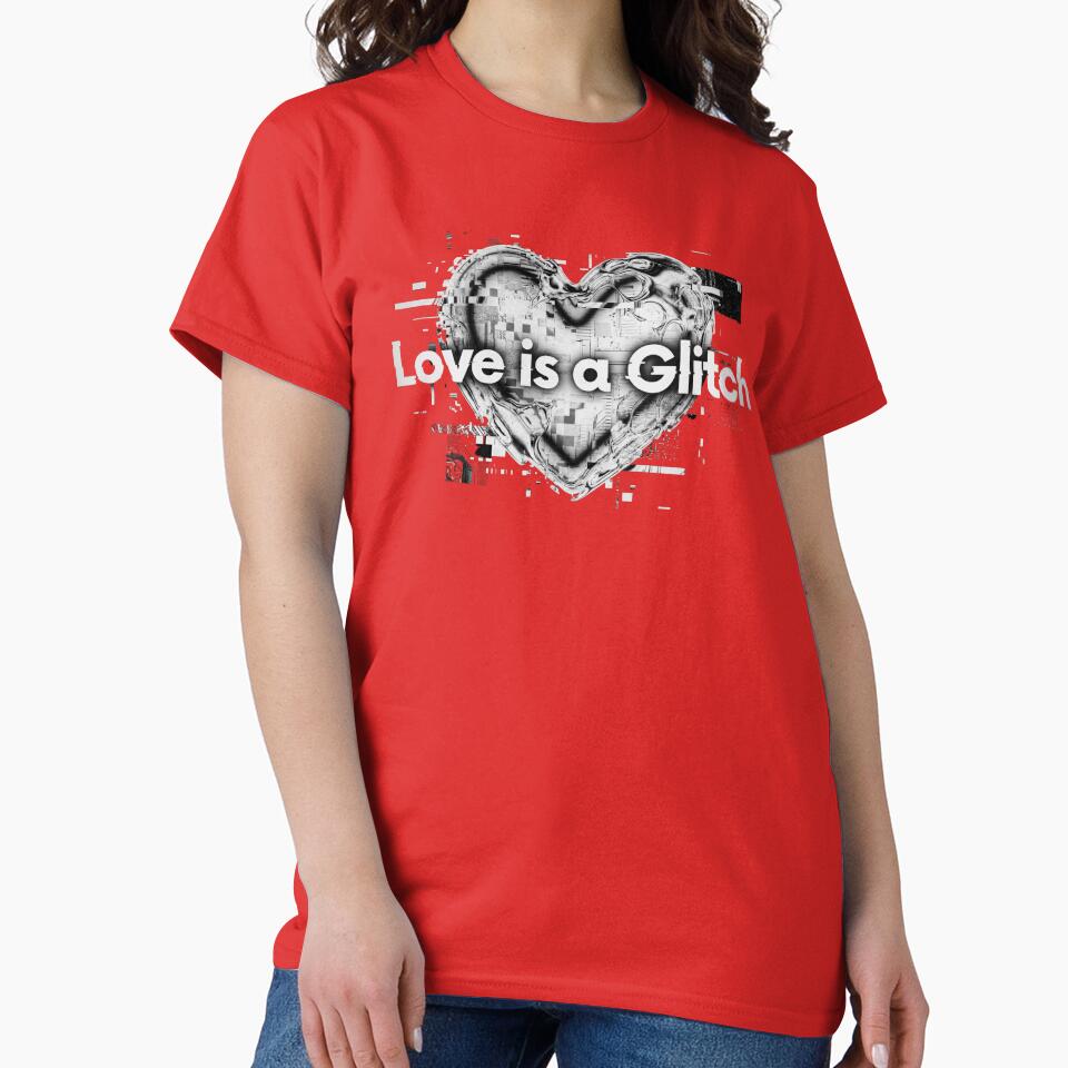 Love is a Glitch Chrome Heart Cyberpunk Y2K Aesthetic by MarCinu Art