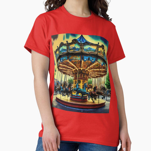 "Joyful Carousel: A Whimsical Merry-Go-Round Experience" by Artisticanvas