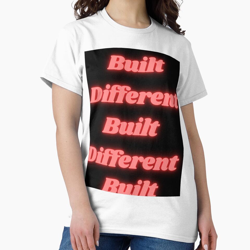 Built Different Neon Sign Aesthetic Motivational Quote Pink Retro by Extremeallie